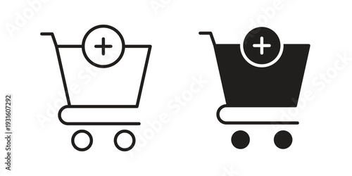 Add to cart icon collection. Vector design pack