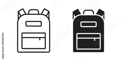Backpack icon collection. Vector design pack