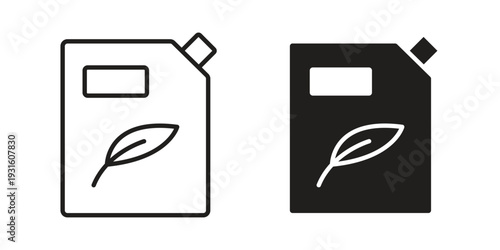 Biofuel canister icon collection. Vector design pack