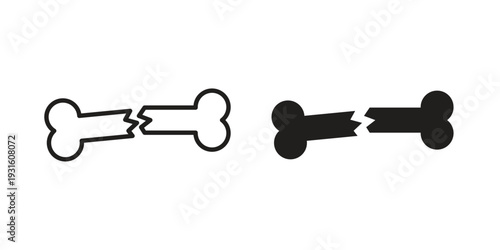 Broken bone icon collection. Vector design pack