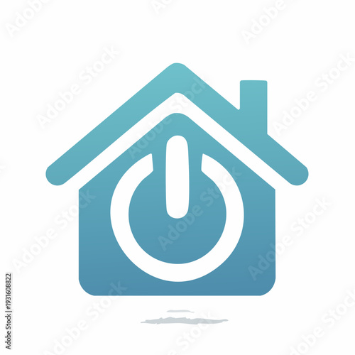 Home Power Button Icon for Smart Home Technology and Energy Management