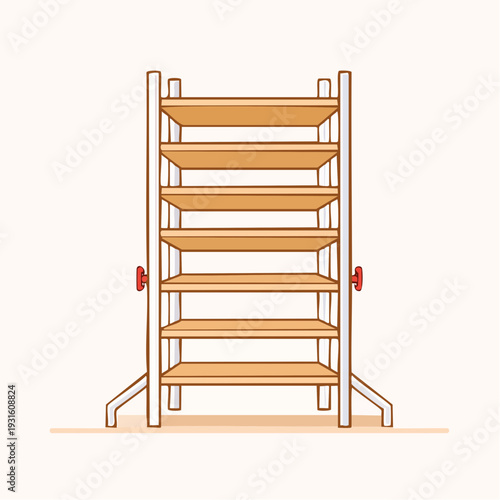 Wooden shelves with adjustable height and storage space for home or office