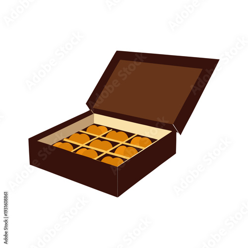 Elegant drawer-style gift box packaging for Eid celebration, luxury festive gift container, premium Ramadan present design, ornate decorative packaging for special occasions