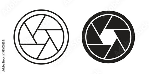 Camera shutter icon collection. Vector design pack