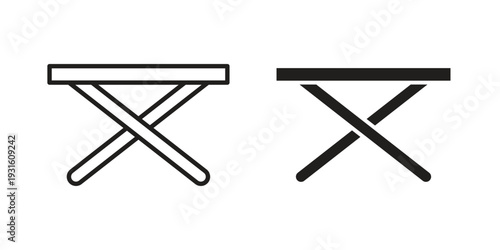 Camping table icon collection. Vector design pack