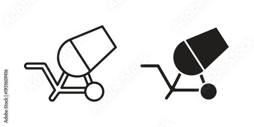 cement mixers icon collection. Vector design pack