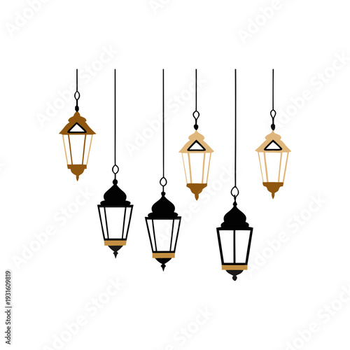 Luxury Ramadan lantern cluster, Islamic gold hanging lights, modern oriental decorative lighting, premium Arabian home decor, festive ambient illumination, elegant traditional design