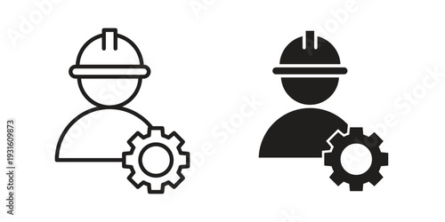 Construction worker icon collection. Vector design pack