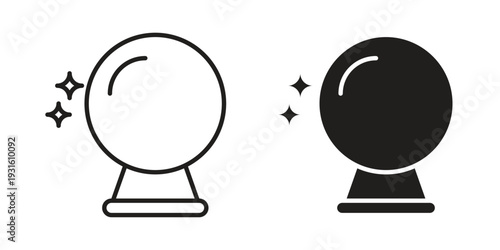Crystal ball icon collection. Vector design pack