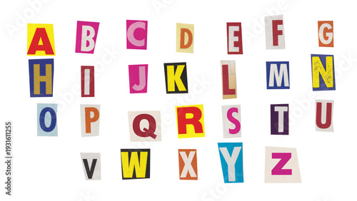 Foto Colorful Ransom Note Style Alphabet Letters A–Z