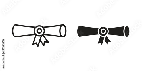 Diploma icon collection. Vector design pack