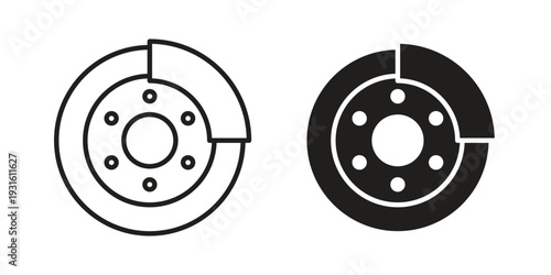 Disk brake icon collection. Vector design pack