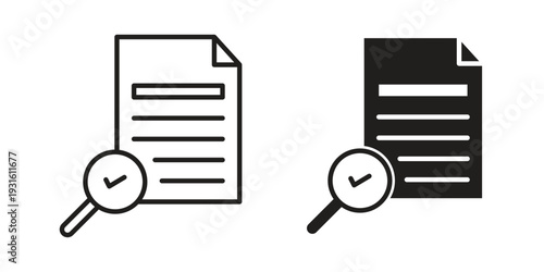 Document verification icon collection. Vector design pack