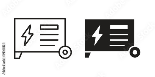 Electric generator icon collection. Vector design pack