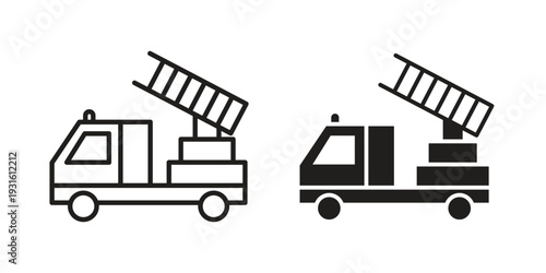 Fire truck icon collection. Vector design pack