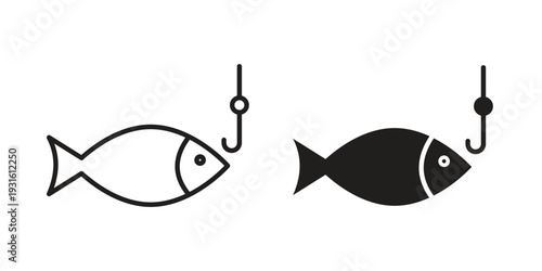 Fishing icon collection. Vector design pack