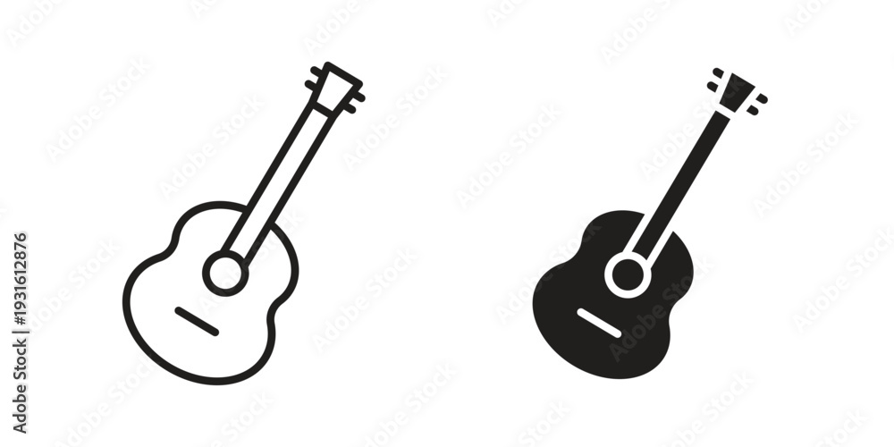 Naklejka premium Guitar icon collection. Vector design pack