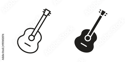Guitar icon collection. Vector design pack