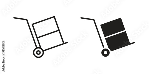 Hand truck icon collection. Vector design pack