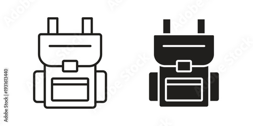 Hiking backpack icon collection. Vector design pack