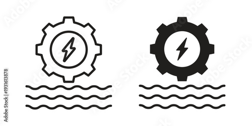 Hydro power icon collection. Vector design pack