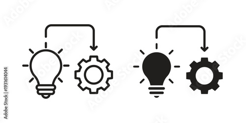 Implementation icon collection. Vector design pack