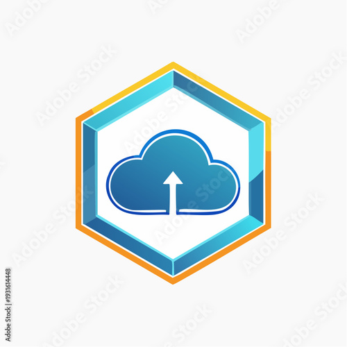Cloud Upload Icon Represents Data Transfer and Digital Storage Solutions