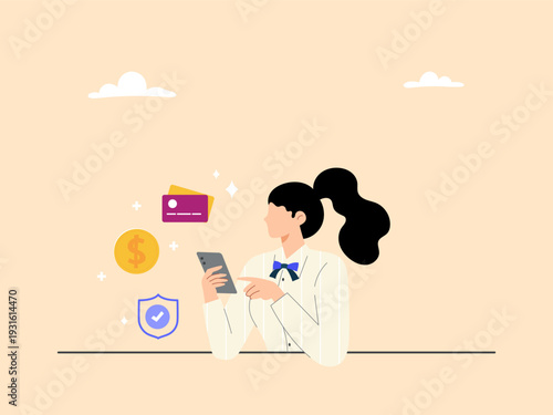 Diverse payment methods, technology, finance, and budget