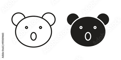 Koala head icon collection. Vector design pack