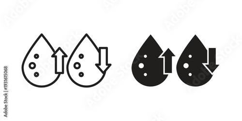 Low and high cholesterol icon collection. Vector design pack