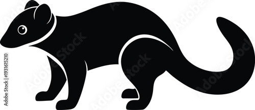 Civet silhouette vector art Illustration