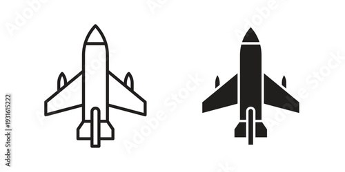 Military aircraft icon collection. Vector design pack