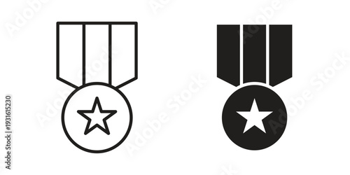 Military medal icon collection. Vector design pack