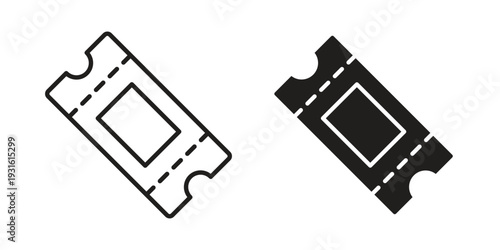 Movie ticket icon collection. Vector design pack