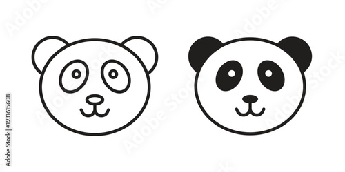 Panda icon collection. Vector design pack