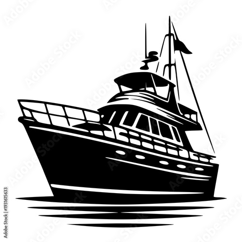 vector illustration of a ship , silhouette of a ship