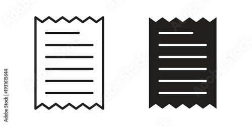 Paper receipt icon collection. Vector design pack