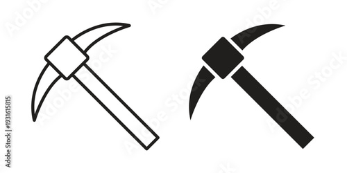Pick axe icon collection. Vector design pack