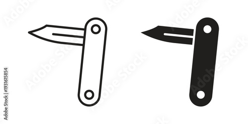 Pocket knife icon collection. Vector design pack