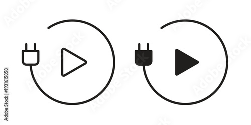 Plug and play icon collection. Vector design pack