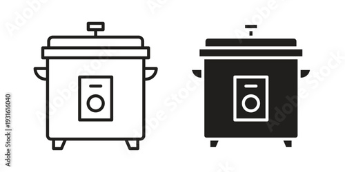 pressure cooker icon collection. Vector design pack