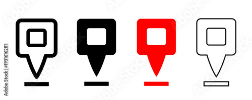 Pin map icon, point marker