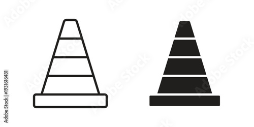 Road cone icon collection. Vector design pack