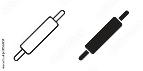 Rolling pin icon collection. Vector design pack