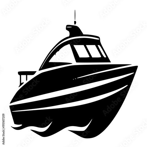 vector illustration of a boat , silhouette of a boat