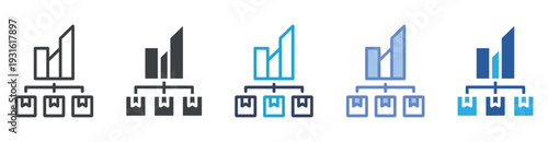 Distribution icon set multiple style collection