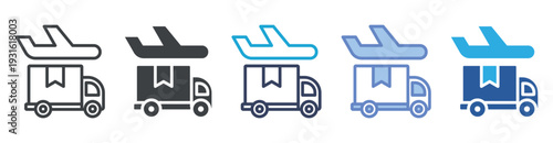 Freight icon set multiple style collection