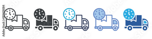 Transportation icon set multiple style collection
