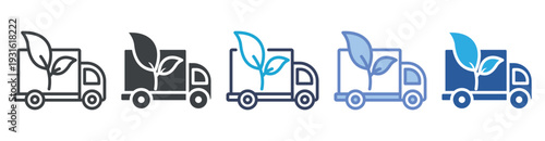 Green Logistics icon set multiple style collection