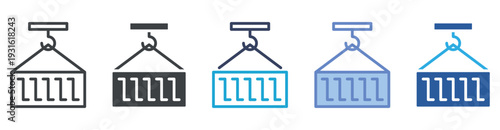 Container icon set multiple style collection